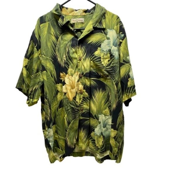 Tommy Bahama RUM Button Down Shirt Men's XL Floral Hawaiian Silk Resort Top READ - Picture 1 of 14